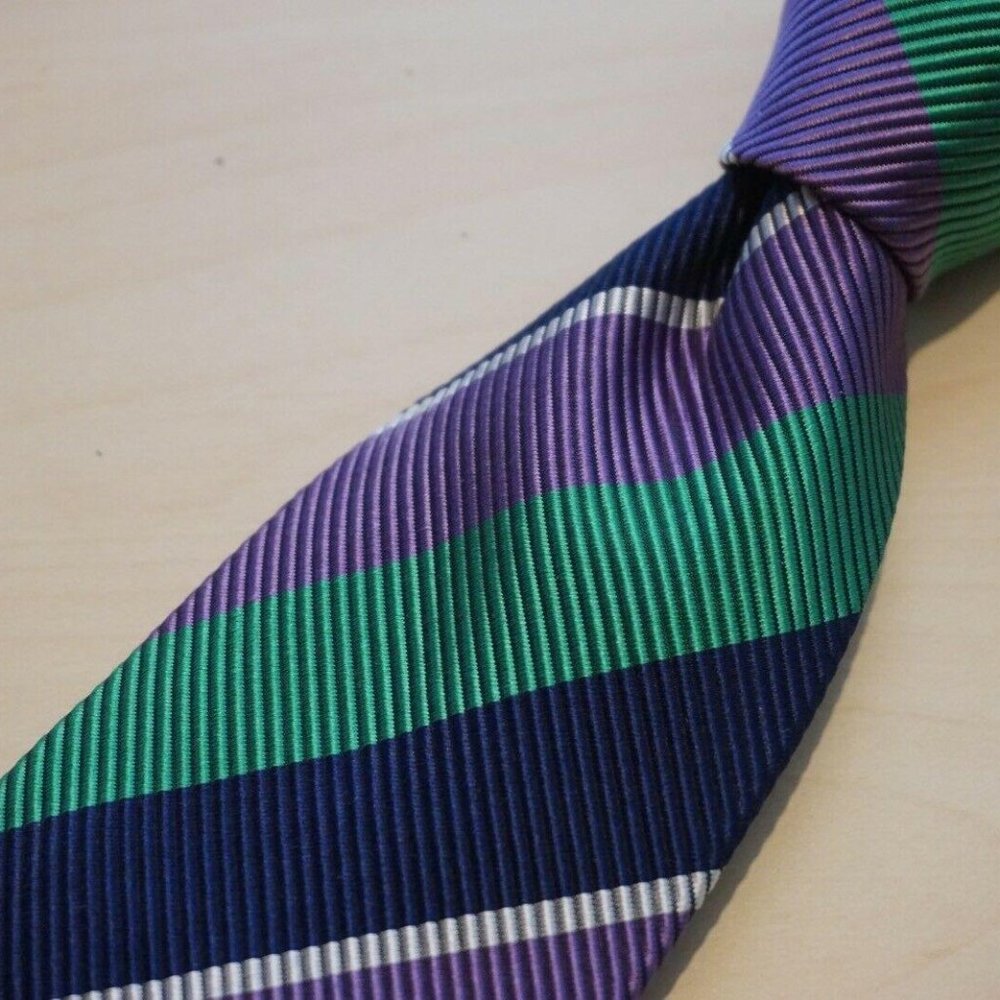 David Chu Silk Cotton Multicolor Purple Green Blue